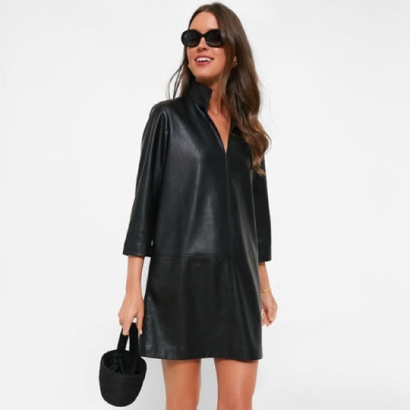 Tuckernuck Black Leather Clifton Dress Size Small NWOT